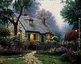 Thomas Kinkade Foxglove Cottage painting